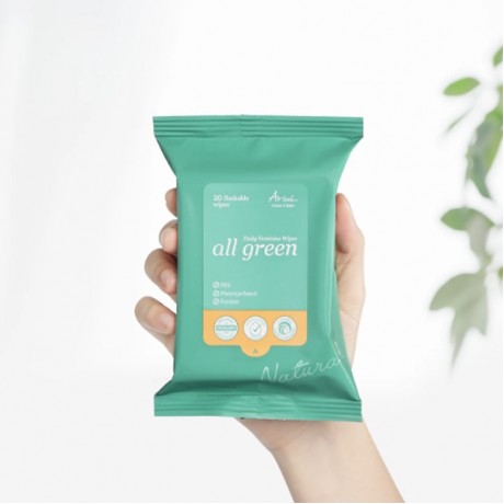 Clean & Safe All Green Daily Feminine Wipes (20 SHEETS) 